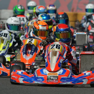 Henry in a Coles stockered Iame Mini X30 kart